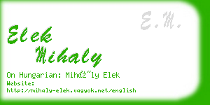 elek mihaly business card